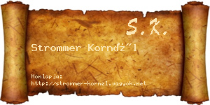 Strommer Kornél névjegykártya