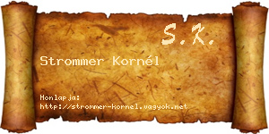 Strommer Kornél névjegykártya