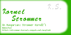 kornel strommer business card